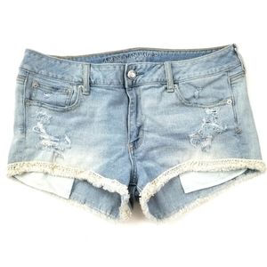 4/$25 American Eagle Fringe Hem Shortie Shorts